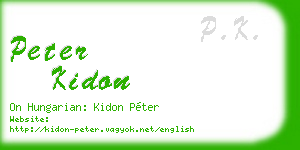 peter kidon business card